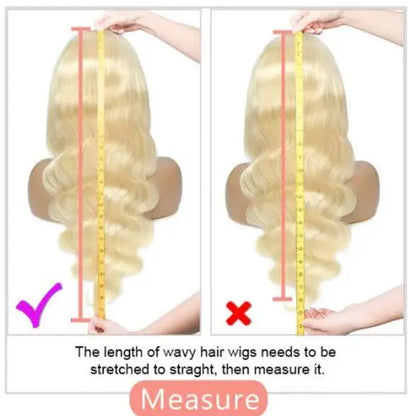 Hot Star 613 Blonde & Neon Red Human Hair Wig, 180% Density, 13×6 HD Transparent Lace Front, Glueless Brazilian Hair with Pre-Plucked Hairline, Available in Straight and Body Wave Styles